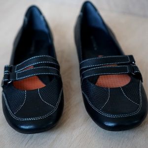 Aerosoles Womens Black Flats Loafers Dress Shoes Straps Size 7 1/2 (7.5) US